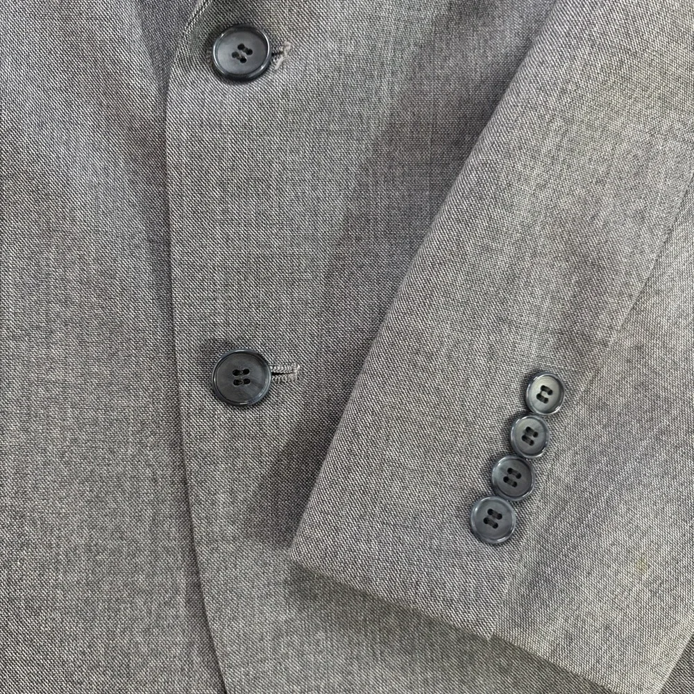 Stafford Vintage 2 Piece Suit Sz 40L Pants 36 x 31 Blue Wool Blend USA Made